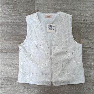 White Embroidered Vest